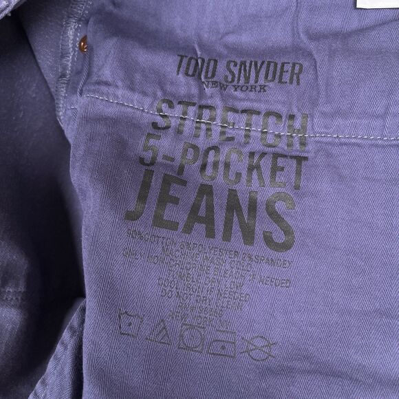 Todd Snyder Jeans Mens 40x32 (41x32) Purple Stretch 5 Pocket Pant Denim Straight - Picture 13 of 16